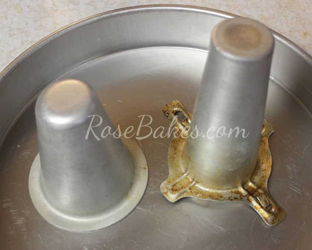 heating cores in a cake pan on a counter top